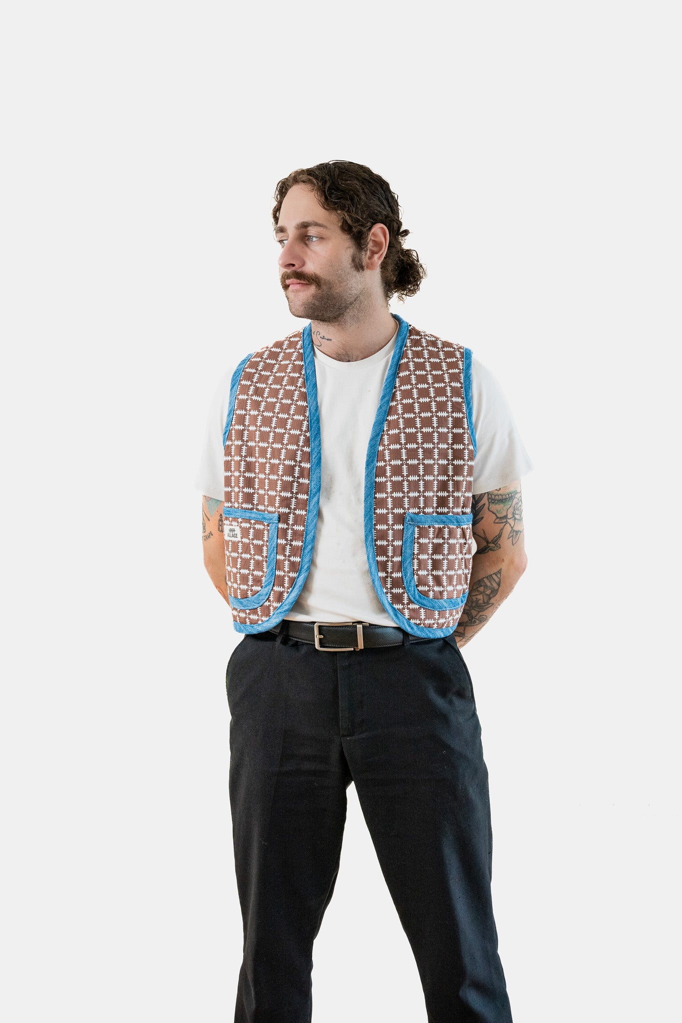 Lost Village Vintage Rework Patterned Gilet