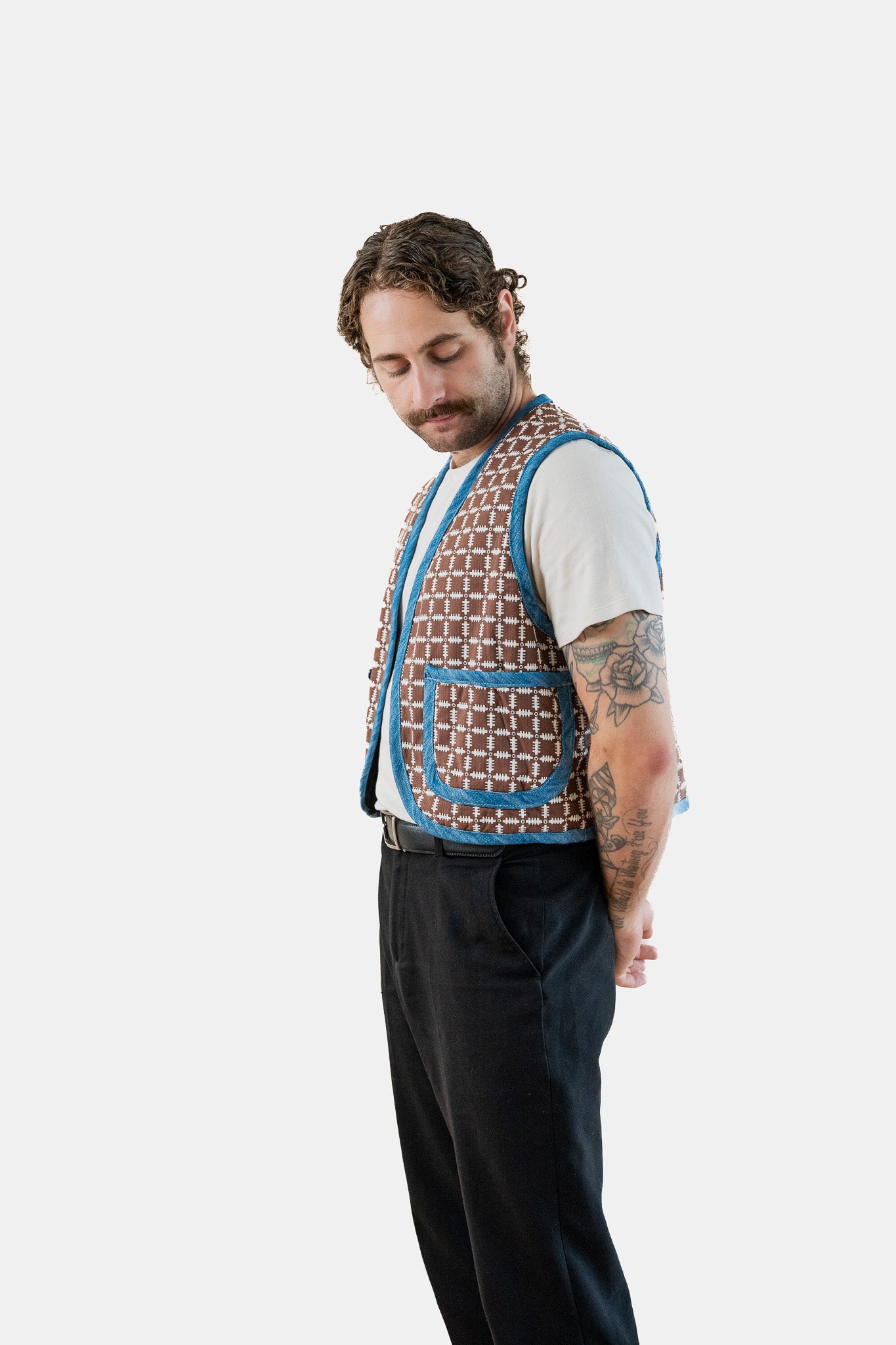 Lost Village Vintage Rework Patterned Gilet