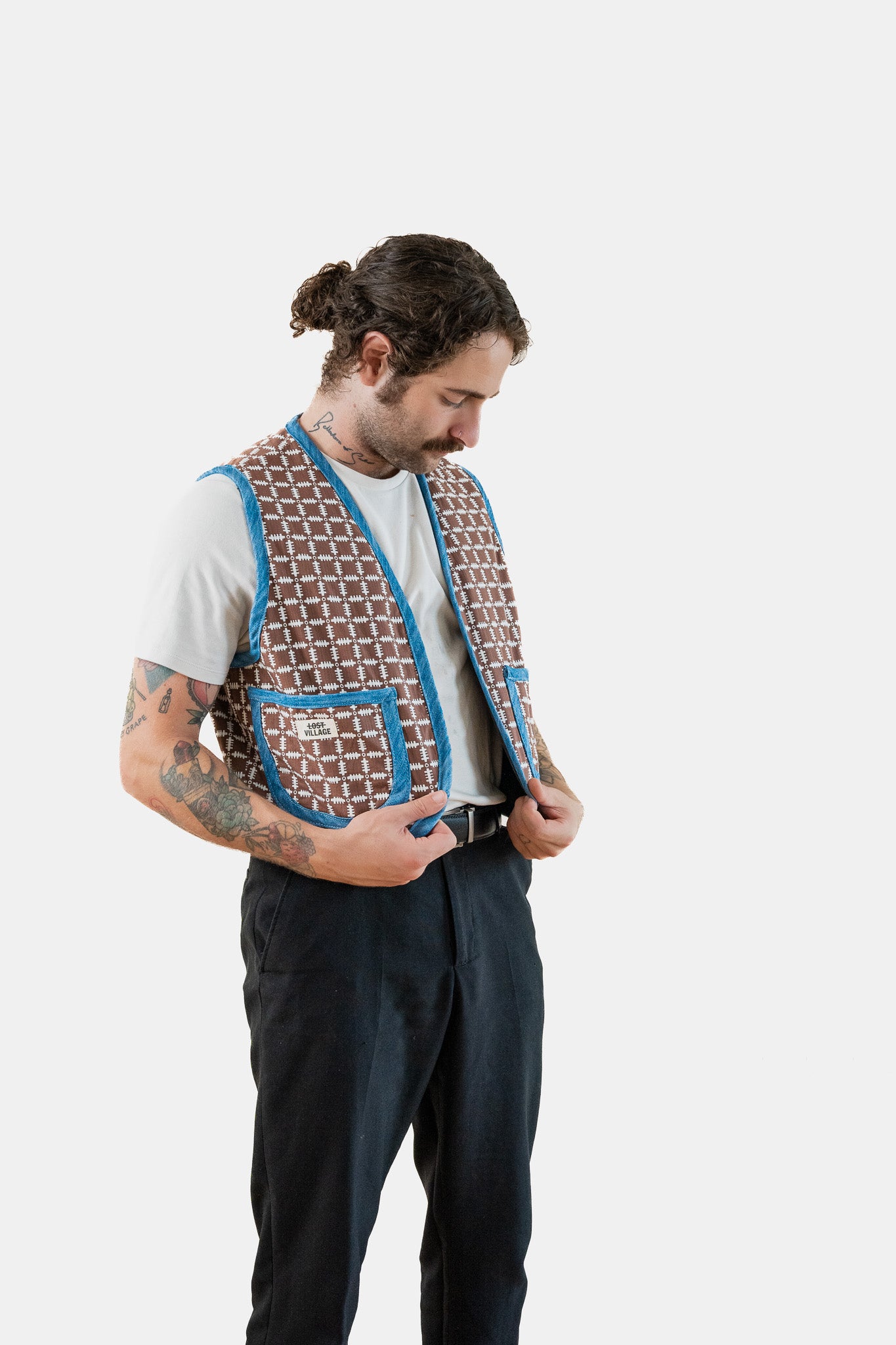 Lost Village Vintage Rework Patterned Gilet