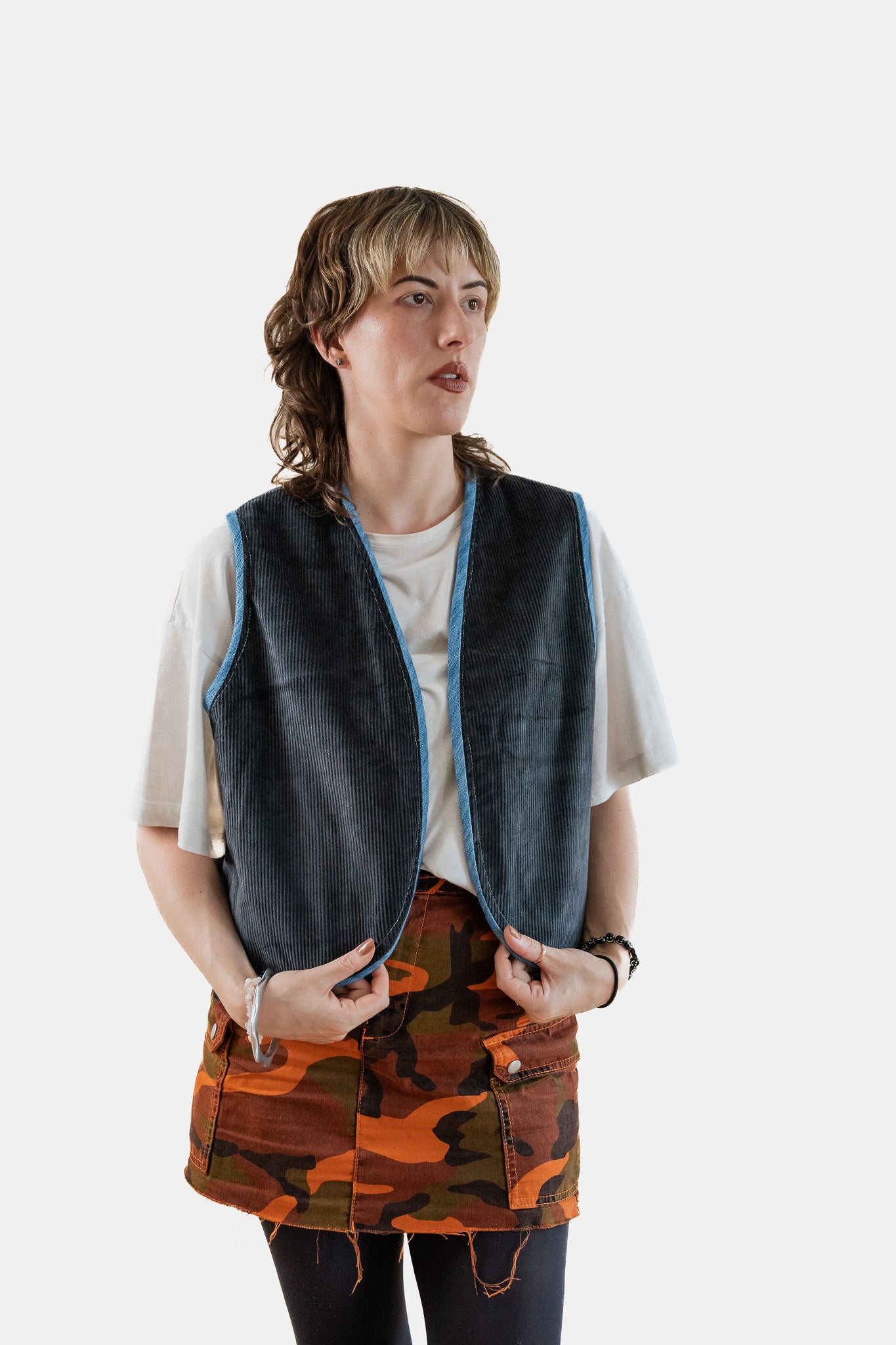 Lost Village Vintage Rework Patterned Gilet