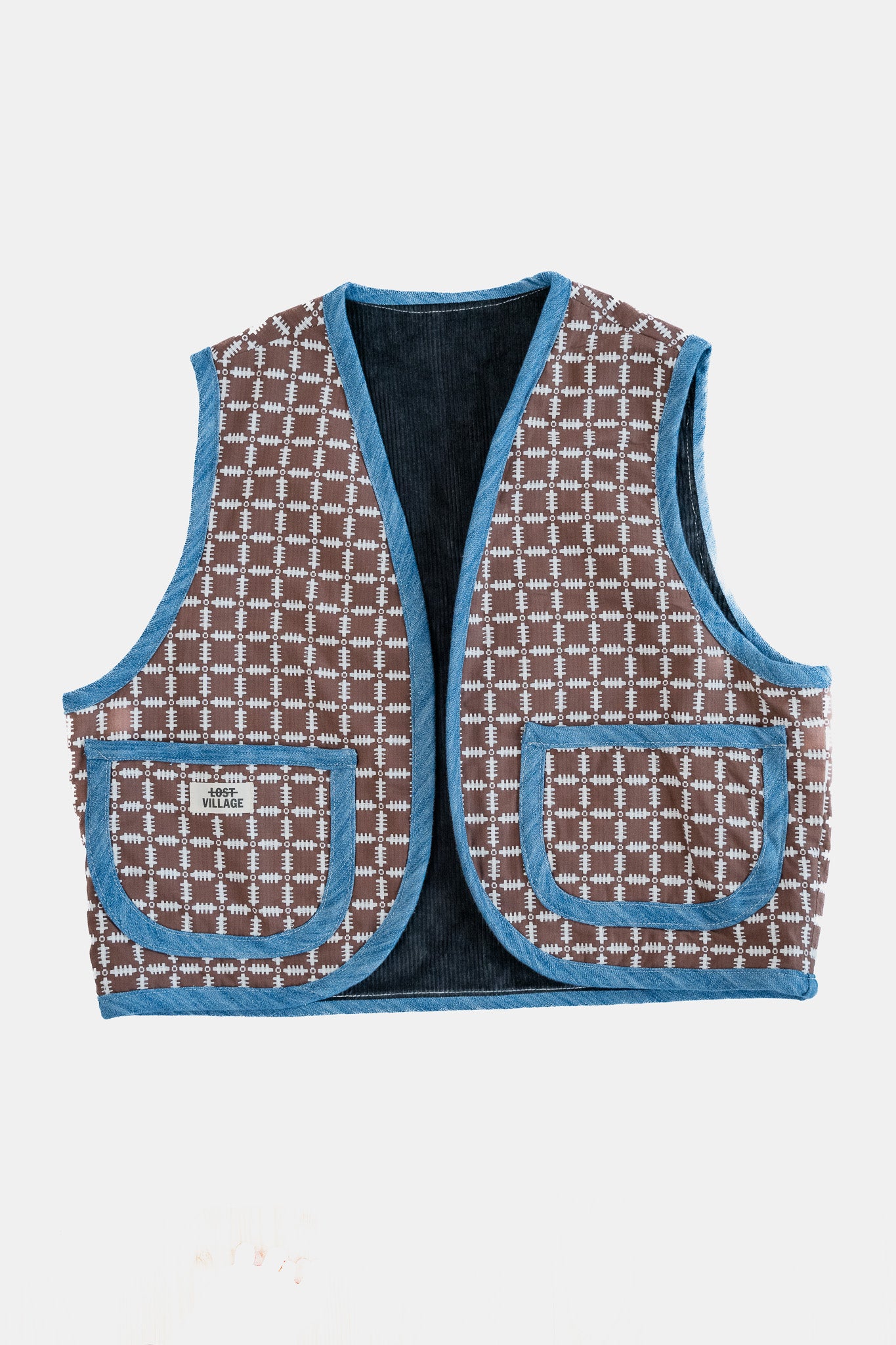 Lost Village Vintage Rework Patterned Gilet